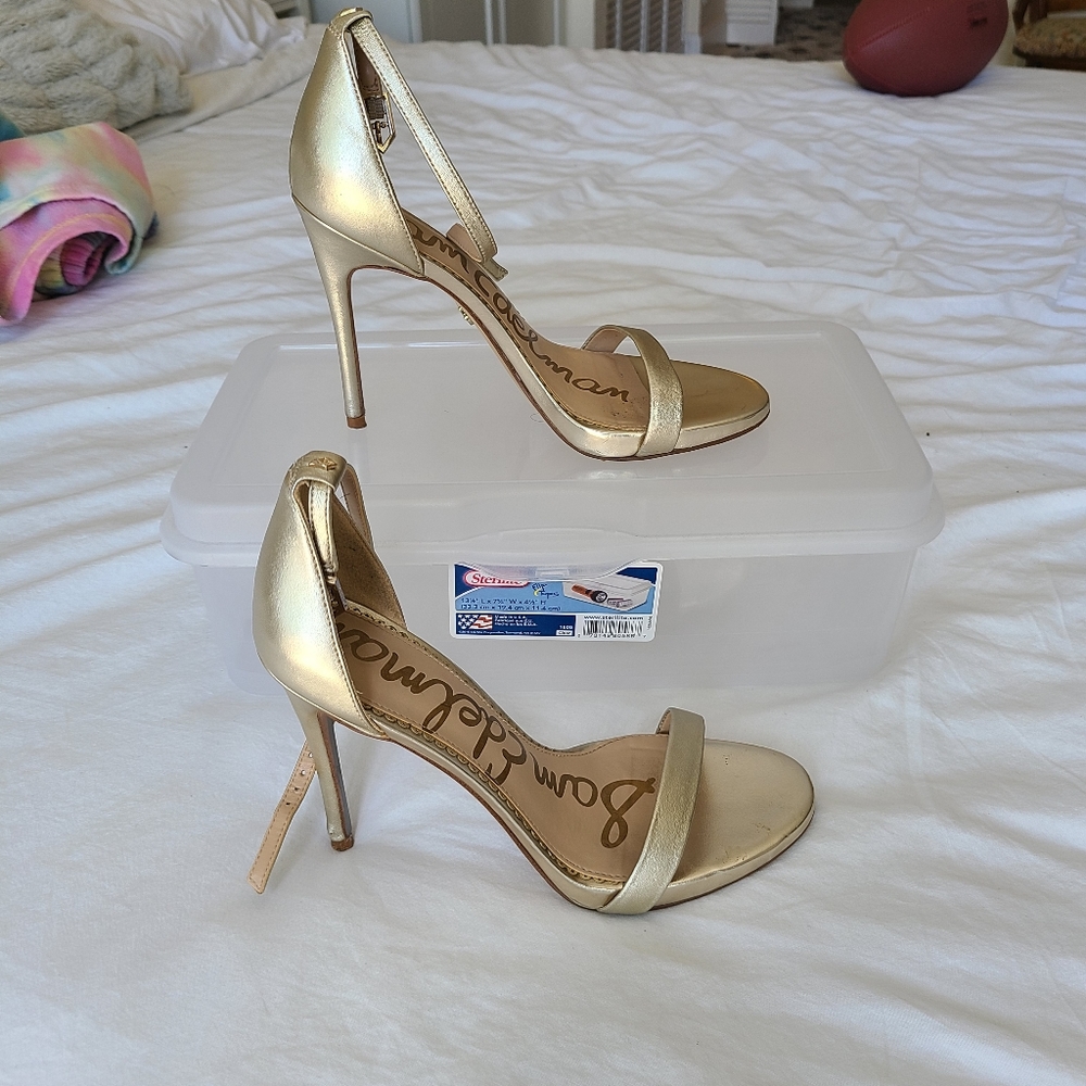 Sam Edelman Gold Stilleto Sandals